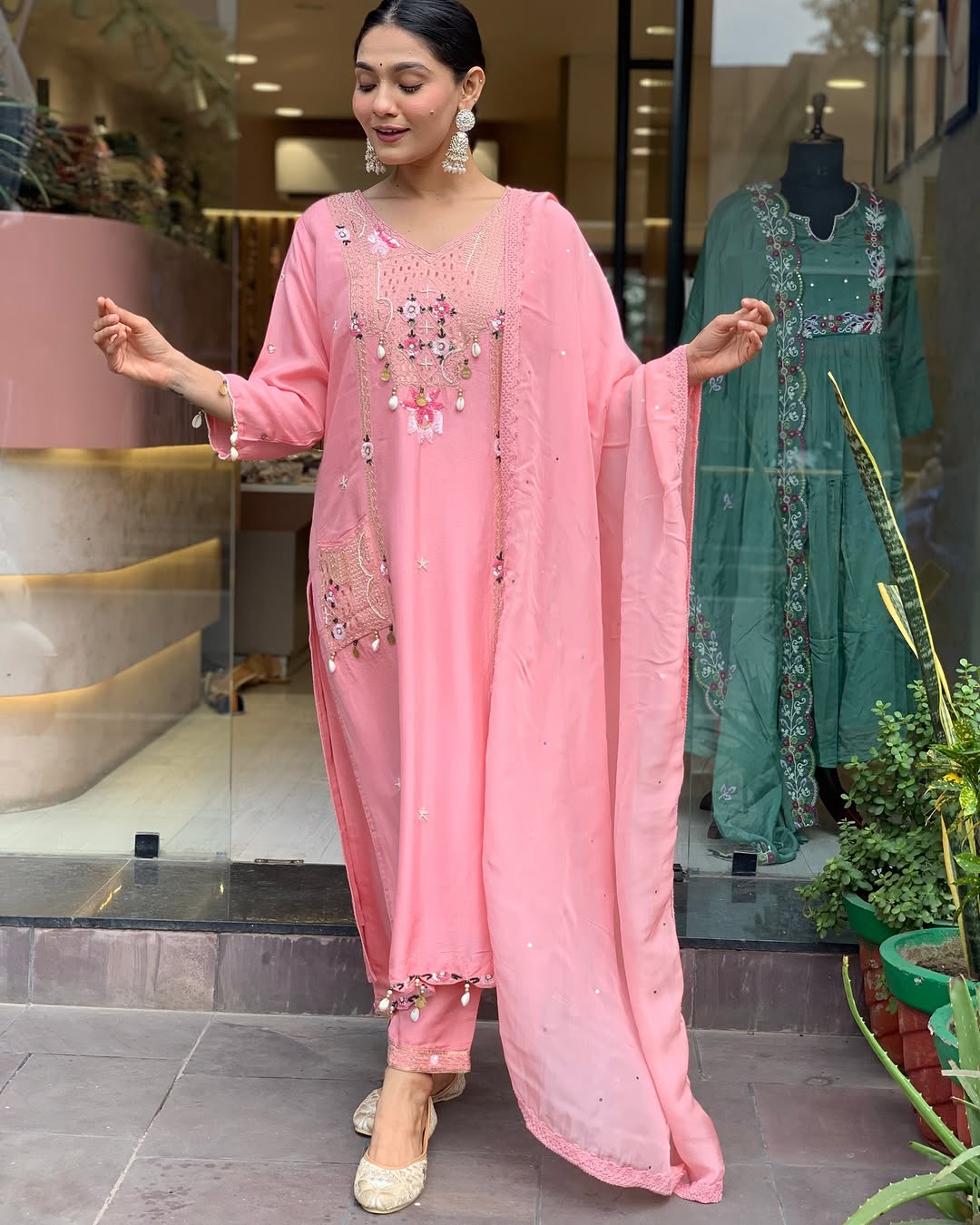 ROMAN SILK KURTI WITH PANT AND DUPATTA
