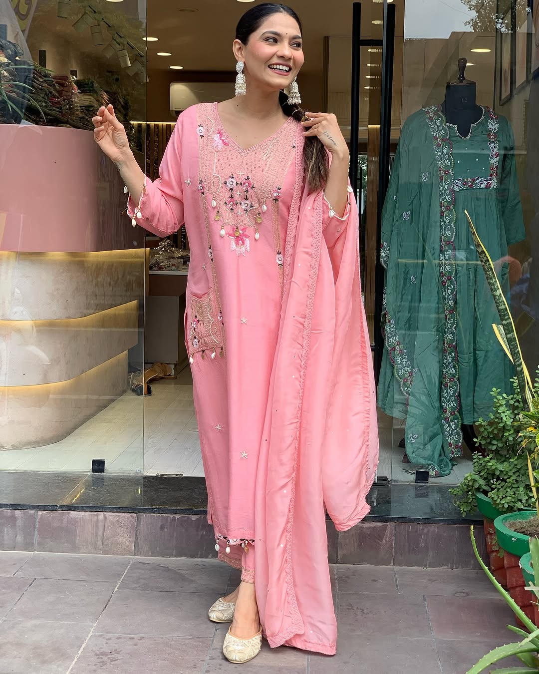 ROMAN SILK KURTI WITH PANT AND DUPATTA