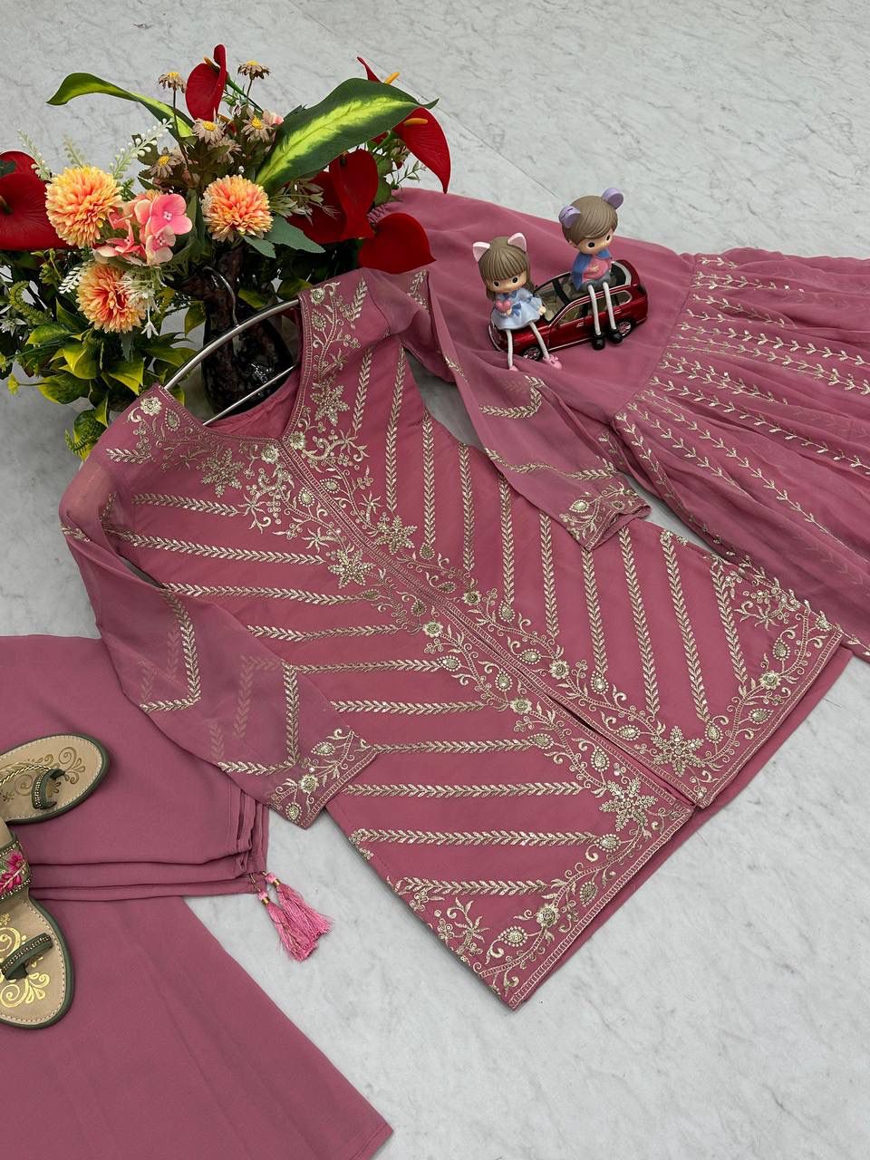 NEW DESIGNER PARTY WEAR SARARA & DUPATTA SET