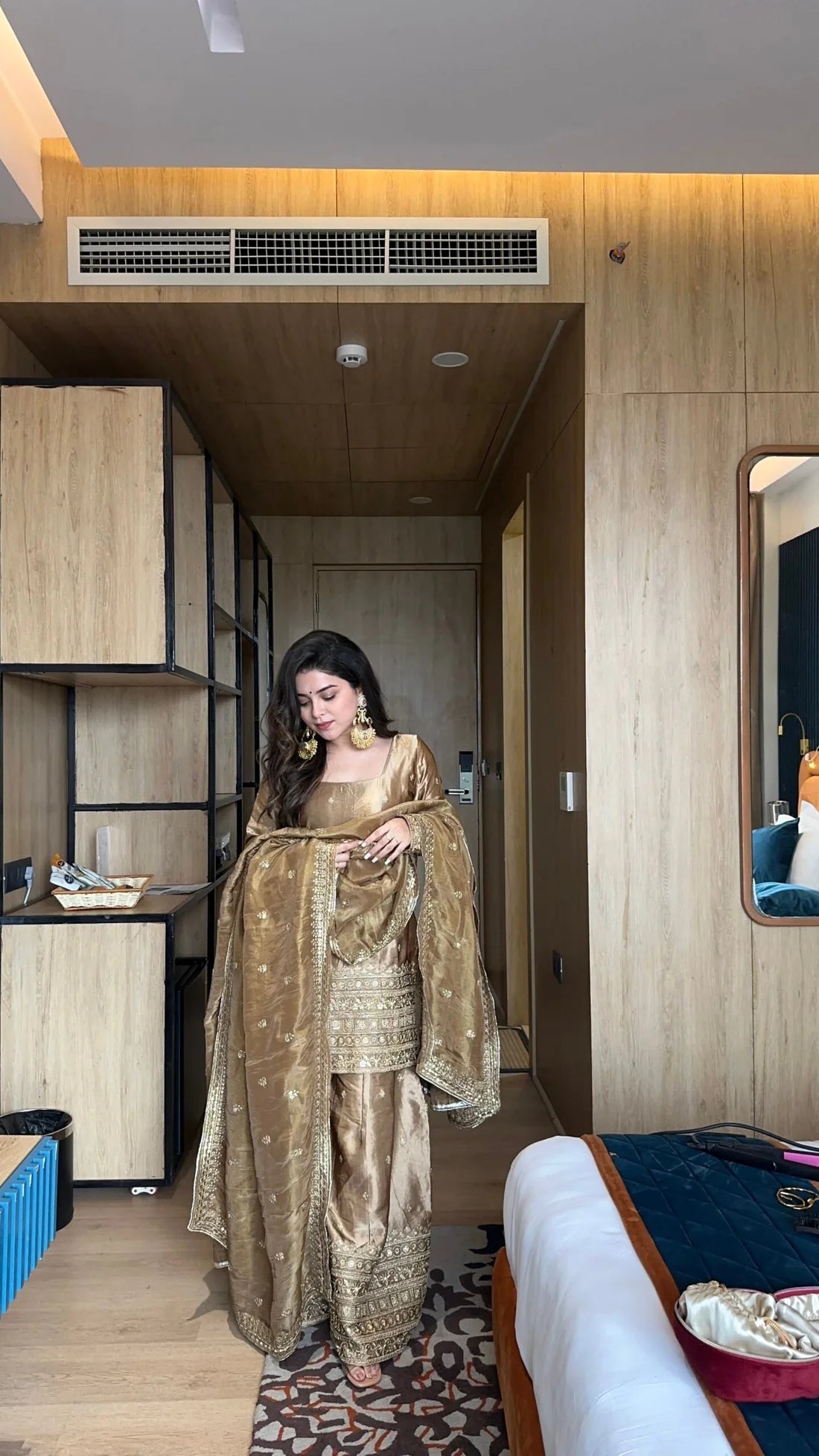 New Wedding special Golden Color Suit and Palazzo Set