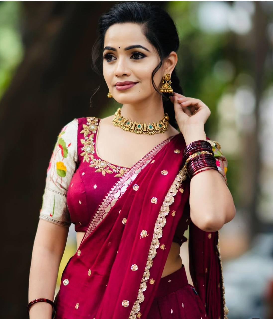 Wedding Special Maroon Color Embroidery Sequence Lehenga