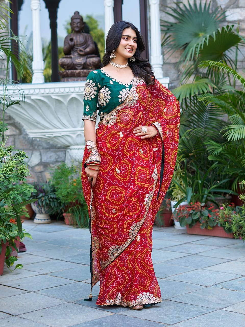 BANDHREJ SAREE WITH GOTA PATI WORK