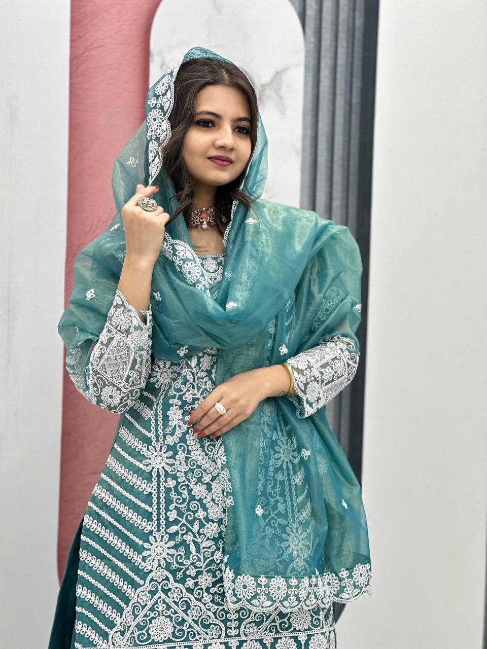 TOP WITH FARSHI SHARARA & DUPATTA