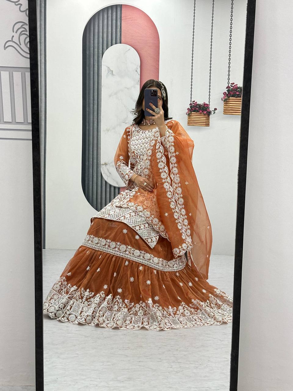 TOP WITH FARSHI SHARARA & DUPATTA