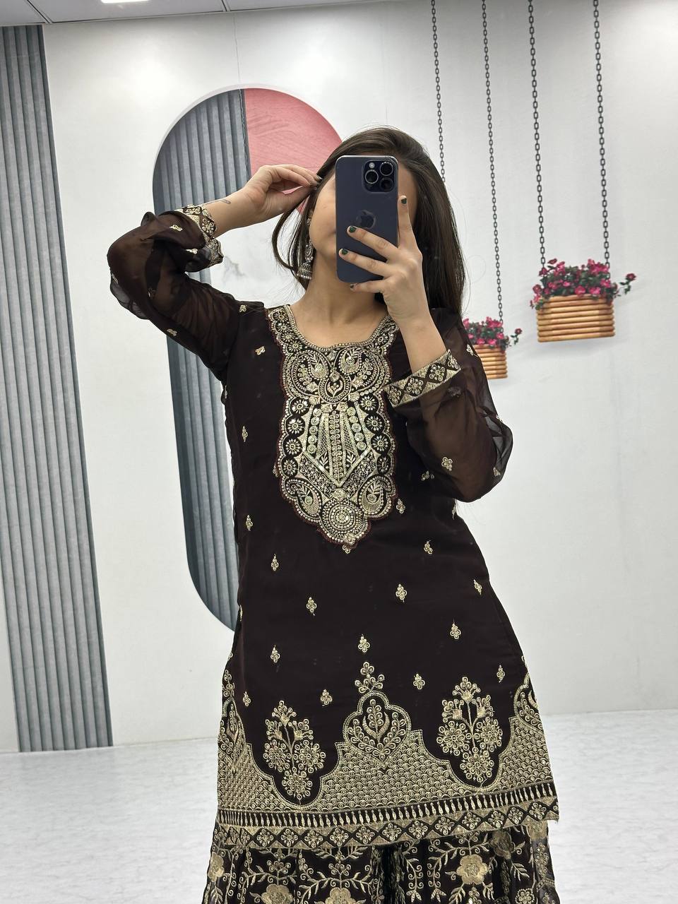 HEAVYEMBROIDERY WORK TOP AND PALAZZO