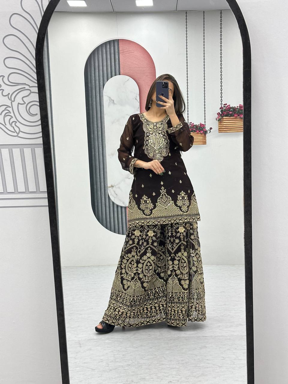HEAVYEMBROIDERY WORK TOP AND PALAZZO