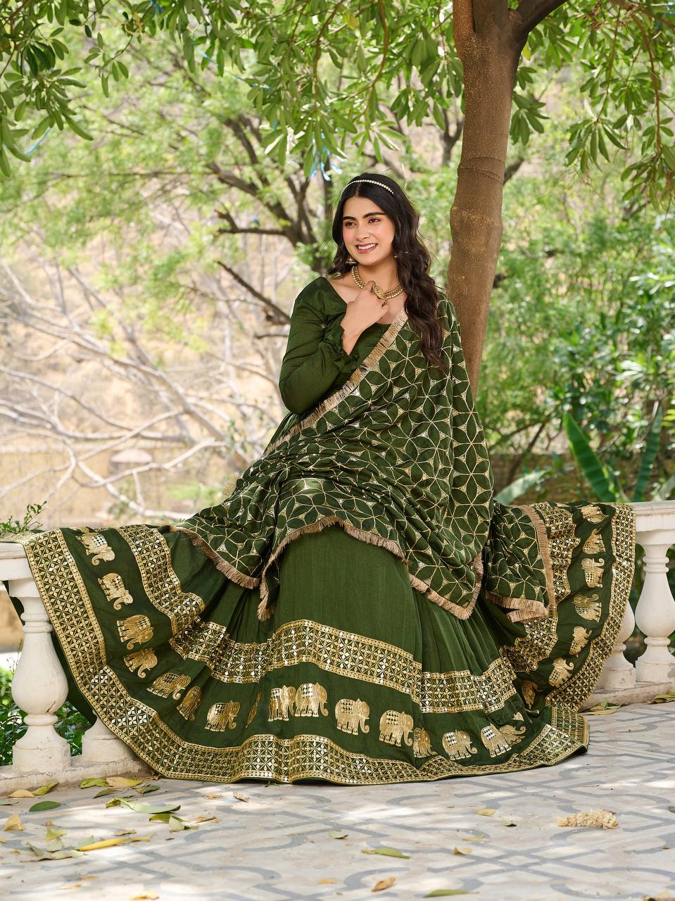 PURE VICHITRA SILK LONG GOWN WITH DUPATTA