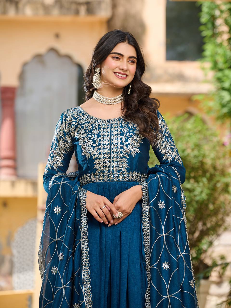 NEW FESTIVAL SPECIAL LONG GOWN WITH HEAVY DUPATTA