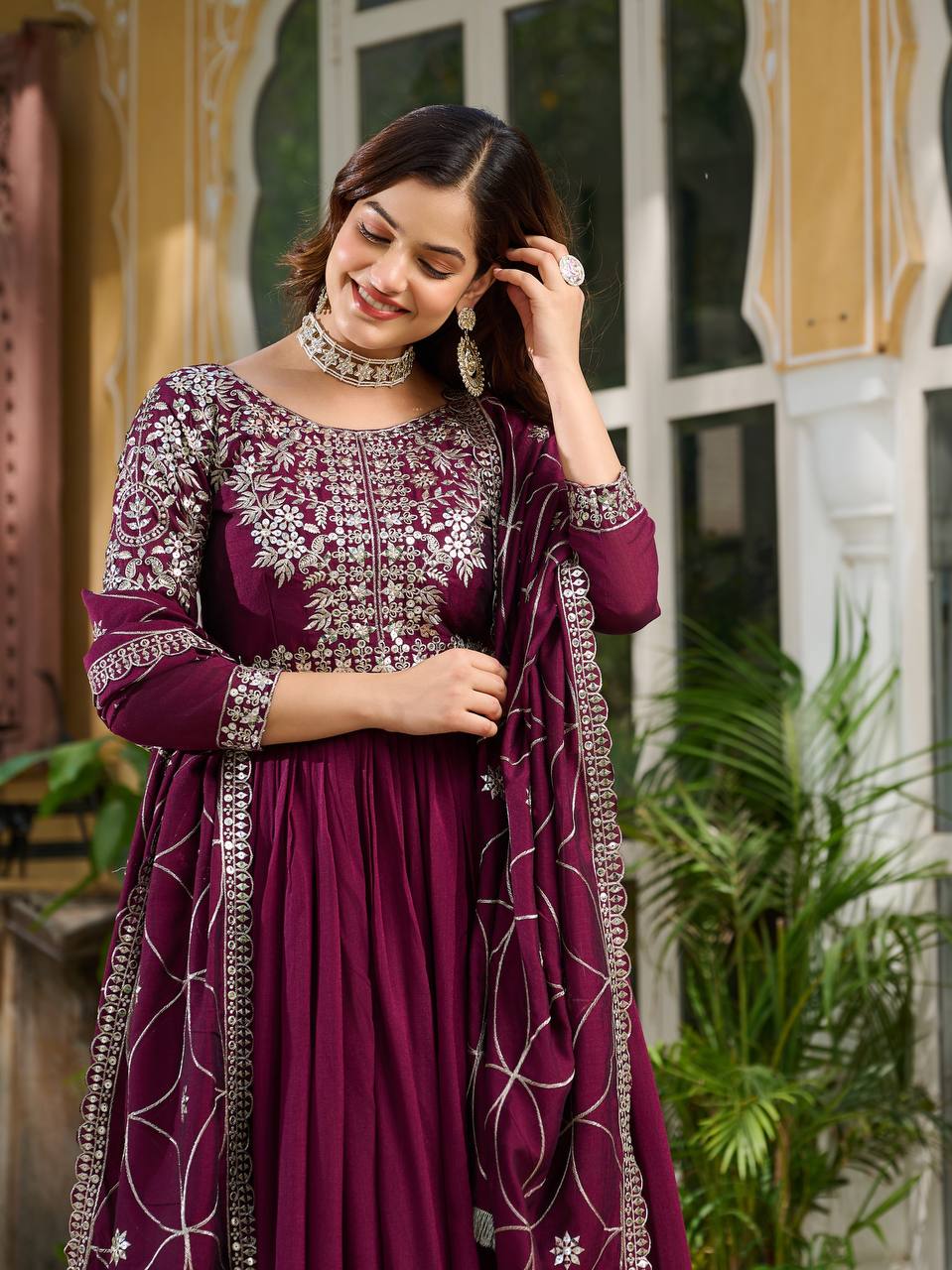 NEW FESTIVAL SPECIAL LONG GOWN WITH HEAVY DUPATTA
