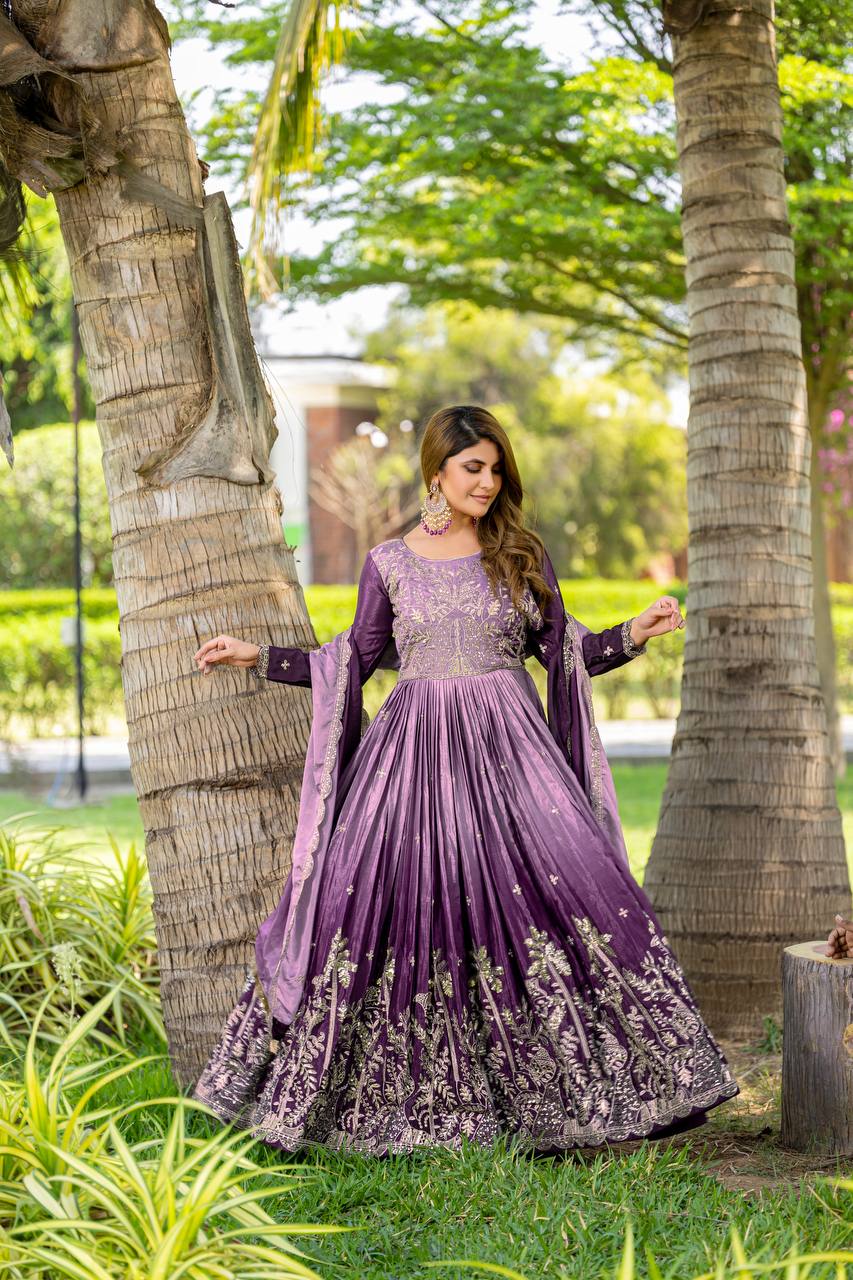 PURE PEDING CHINON SUIT WITH DUPATTA