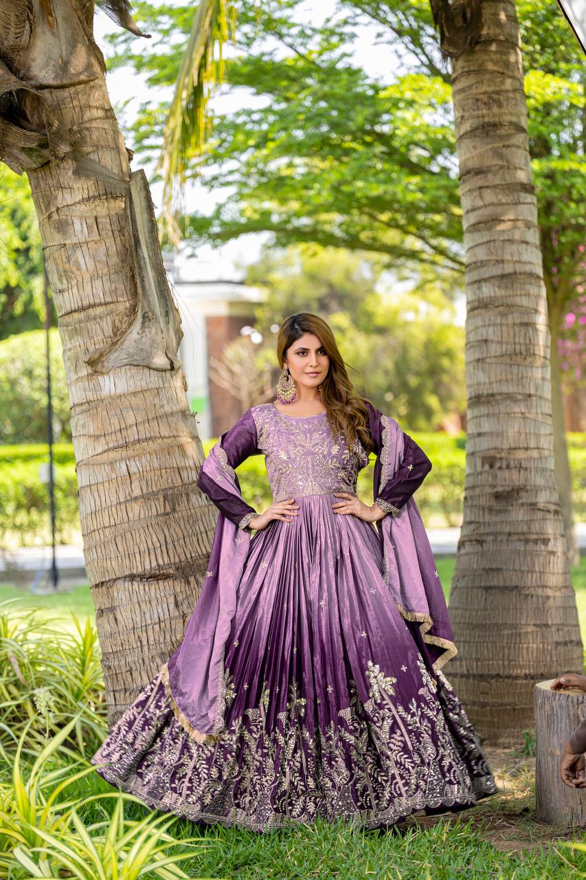 PURE PEDING CHINON SUIT WITH DUPATTA