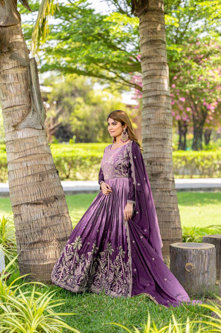 PURE PEDING CHINON SUIT WITH DUPATTA