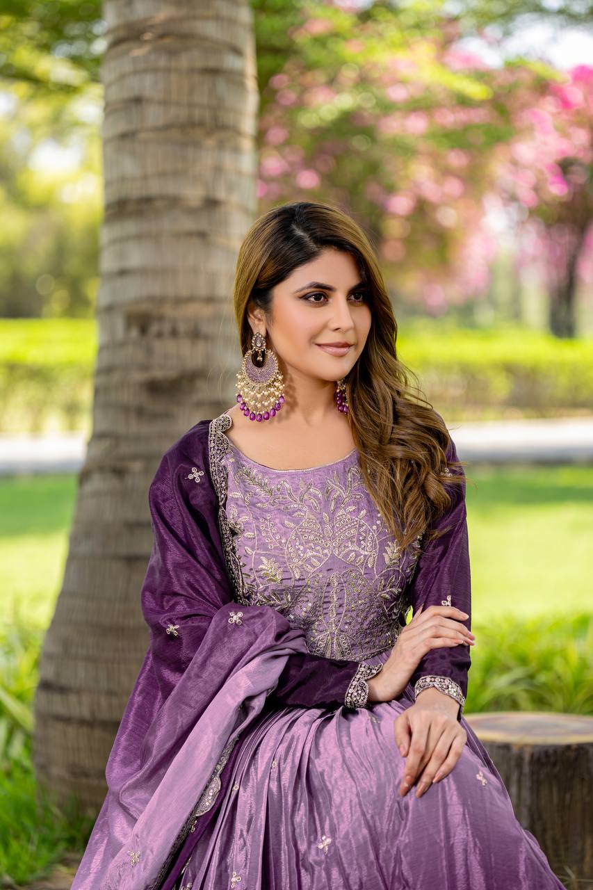 PURE PEDING CHINON SUIT WITH DUPATTA