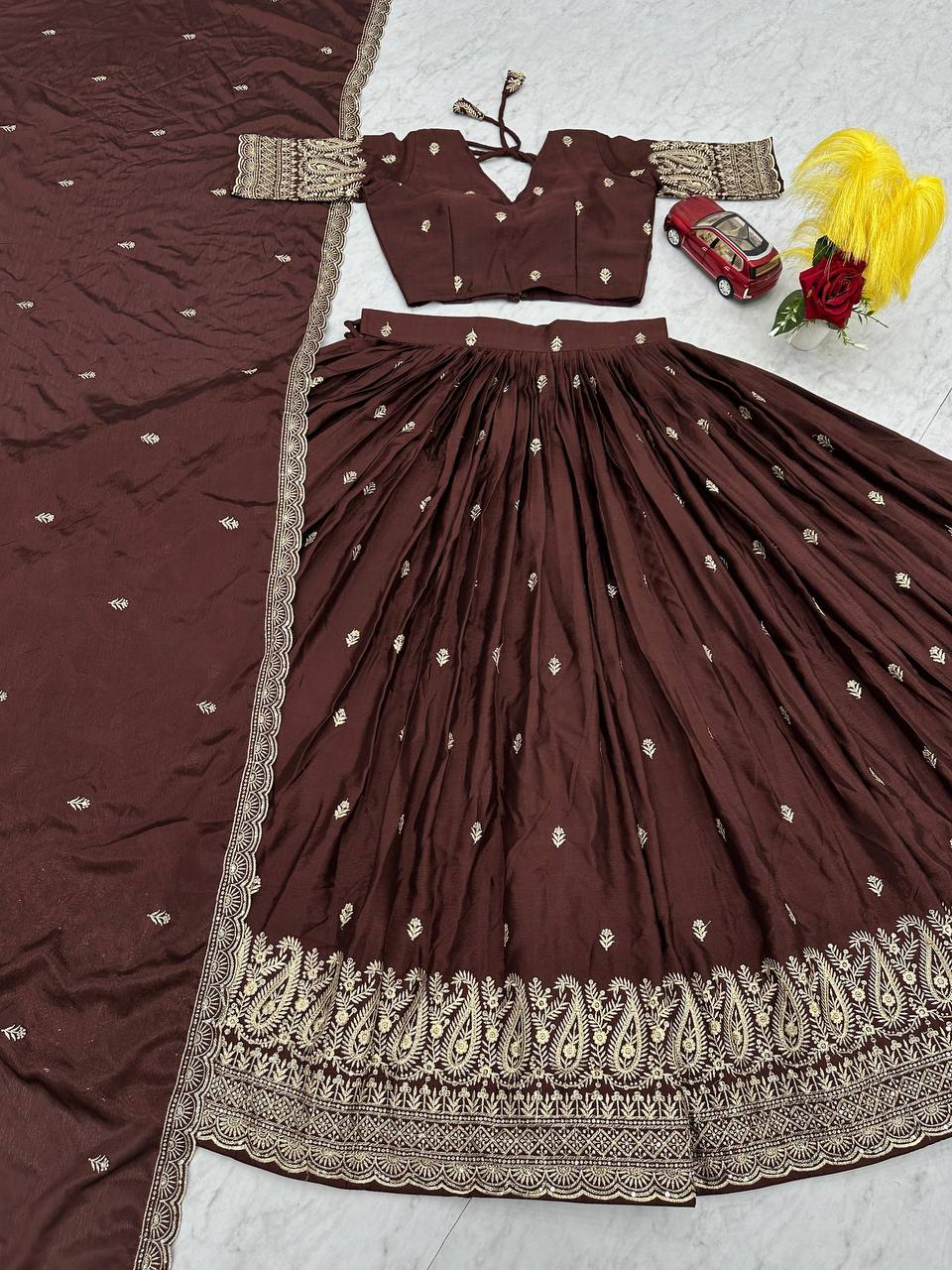 PRESENTING CHINON FABRIC LEHENGA CHOLI