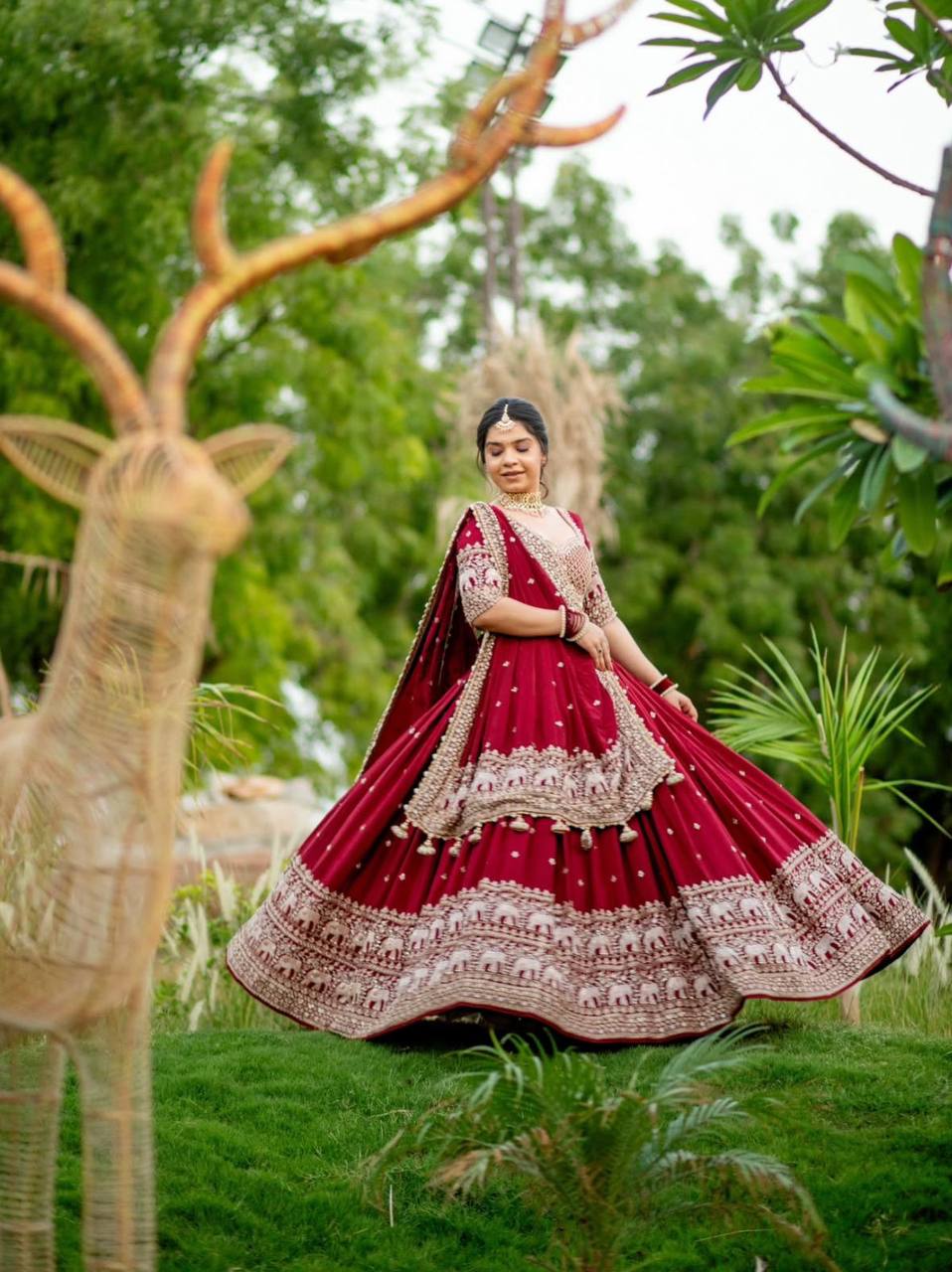 MAROON COLOR  HEAVY GEORGETTE LEHENGA CHOLI