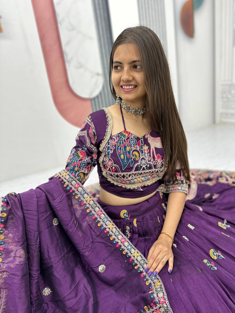 PURE HEAVY VICHITRA FABRIC LEHENGA CHOLI