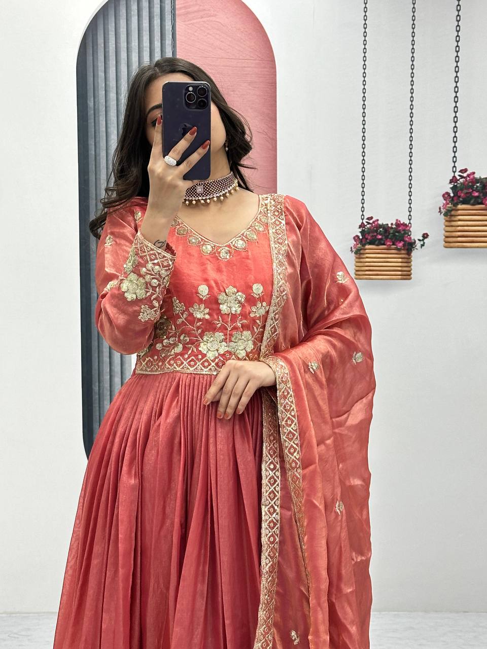 ANARKALI SUIT WITH TRENDING COLOR
