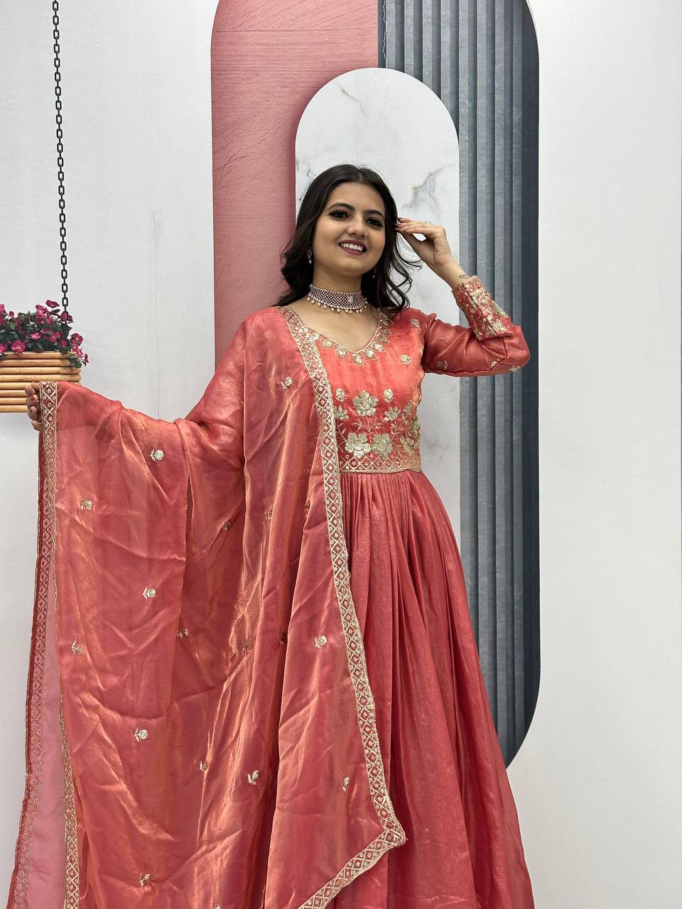ANARKALI SUIT WITH TRENDING COLOR