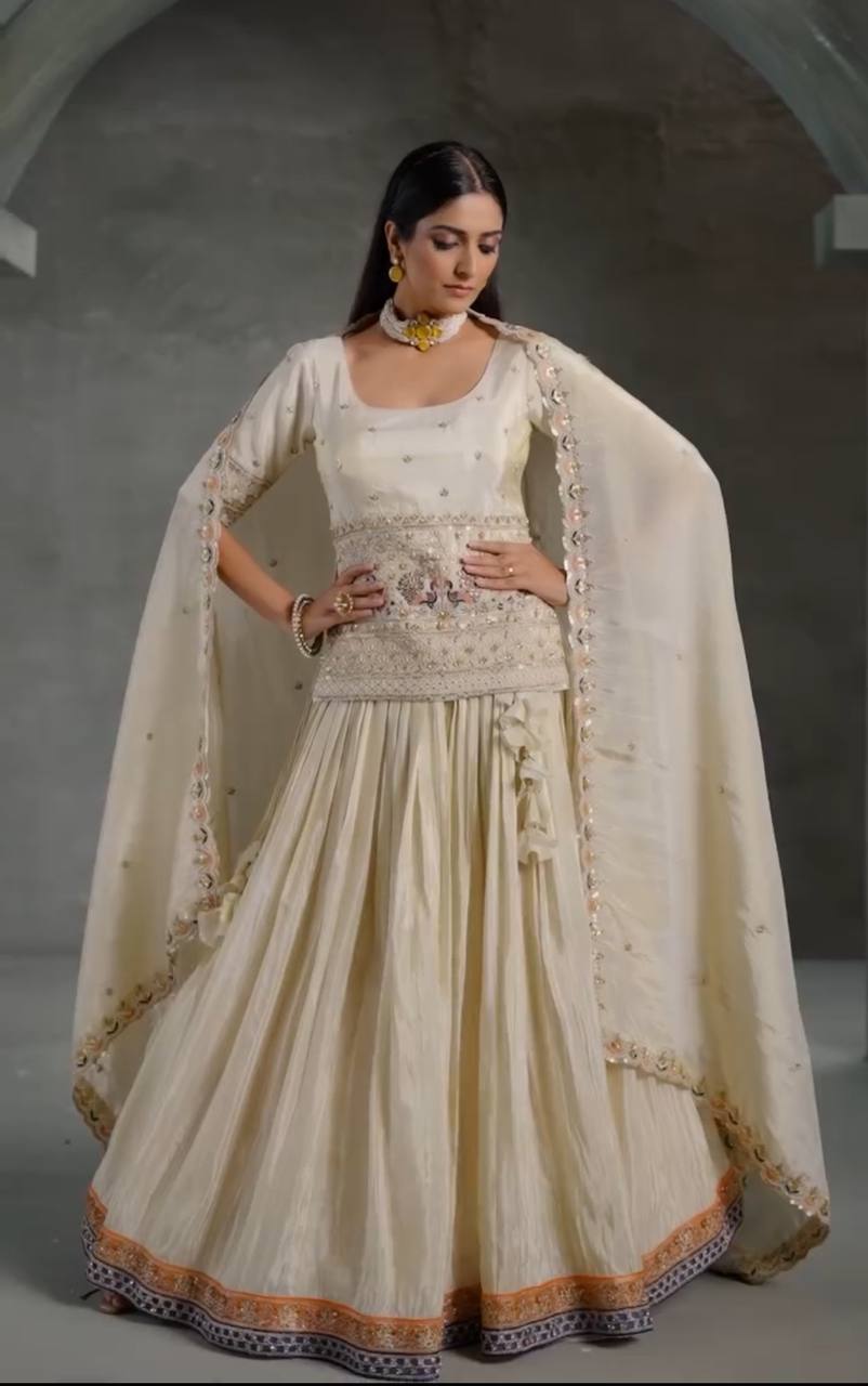 CHINON SILK TOP AND LEHENGA