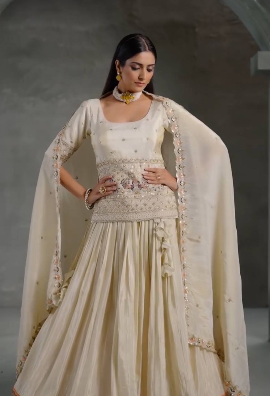 CHINON SILK TOP AND LEHENGA