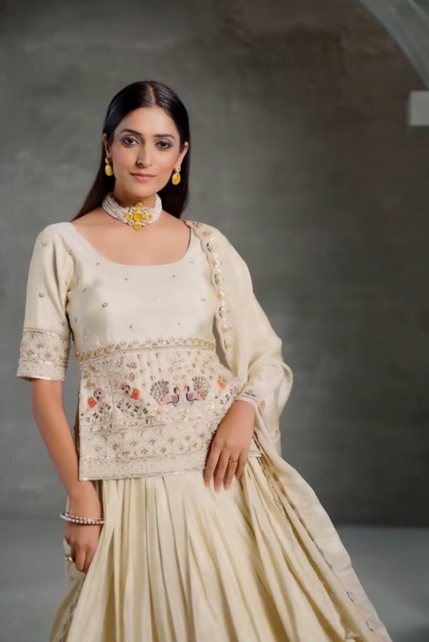 CHINON SILK TOP AND LEHENGA