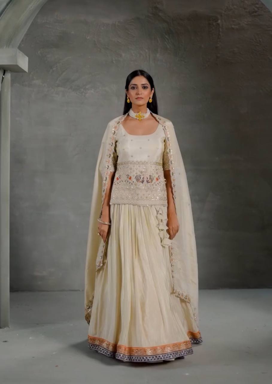 CHINON SILK TOP AND LEHENGA