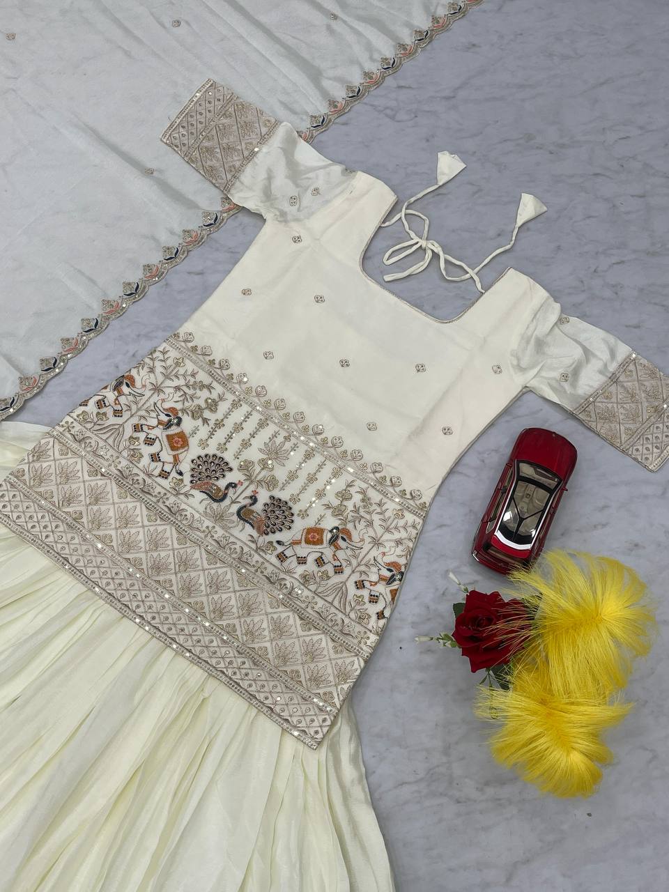 CHINON SILK TOP AND LEHENGA