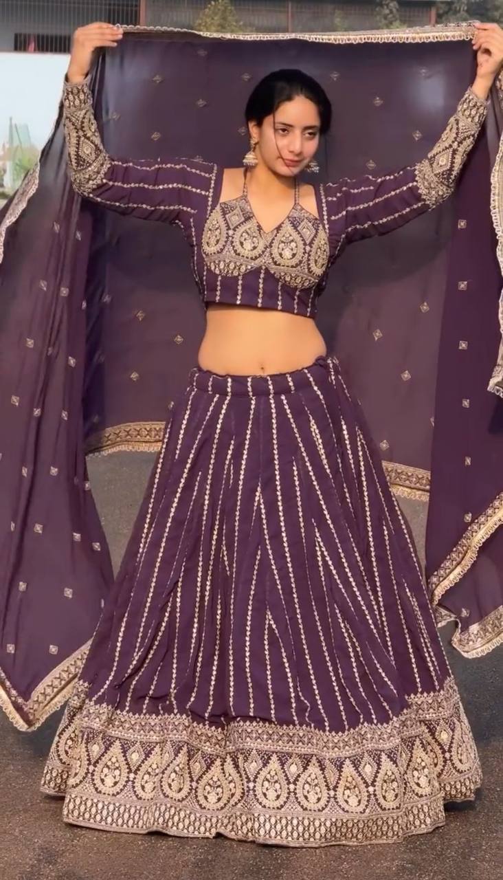 PURPLE COLOR LEHENGA