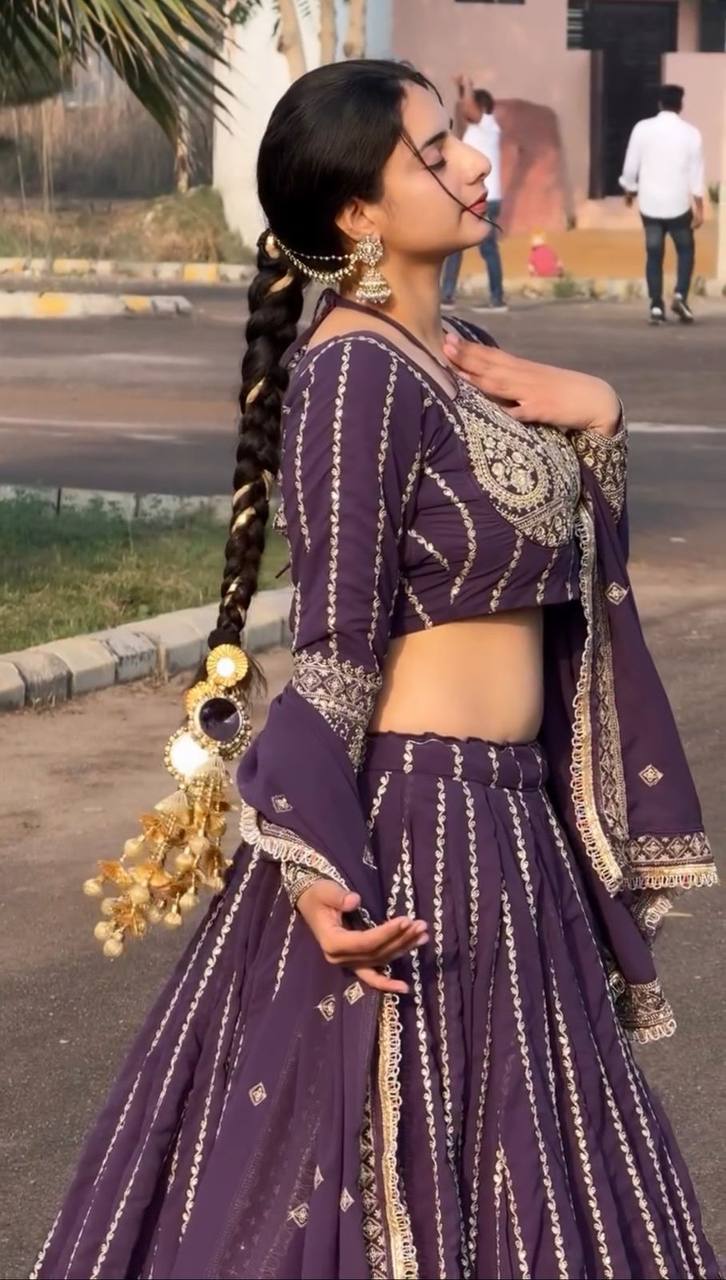 PURPLE COLOR LEHENGA