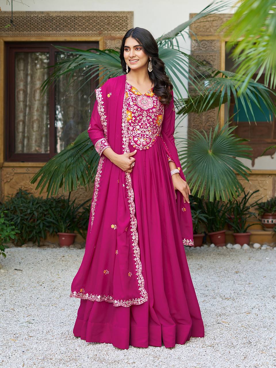 TRENDING GOWN WITH TWO COLOR