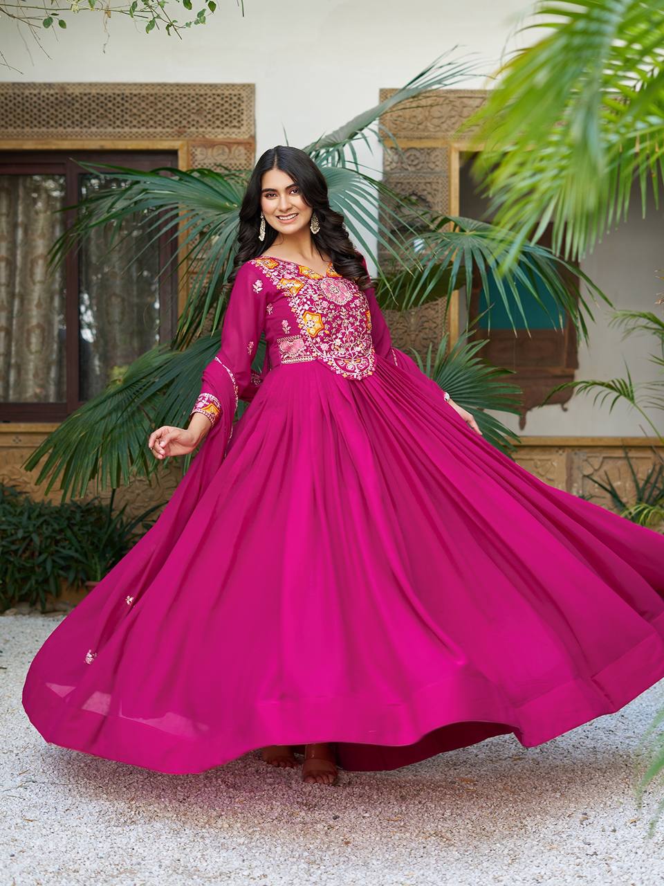 TRENDING GOWN WITH TWO COLOR