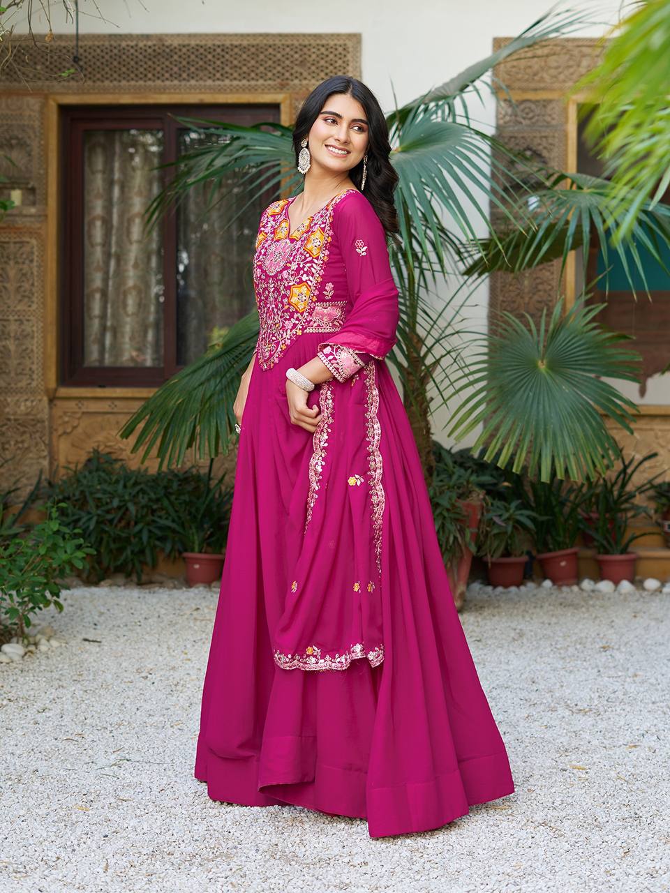 TRENDING GOWN WITH TWO COLOR