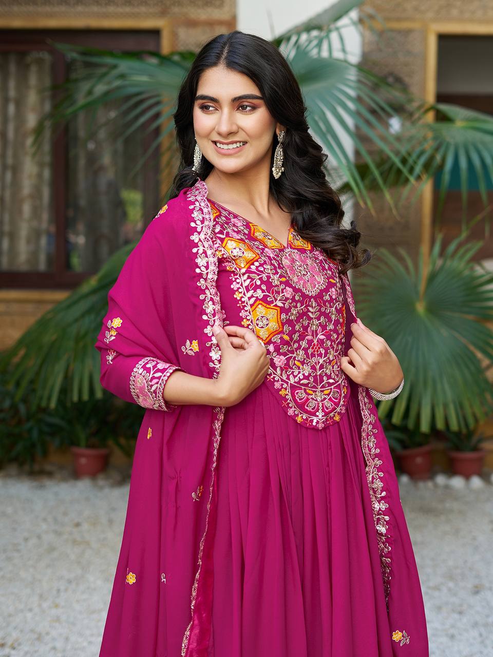 TRENDING GOWN WITH TWO COLOR