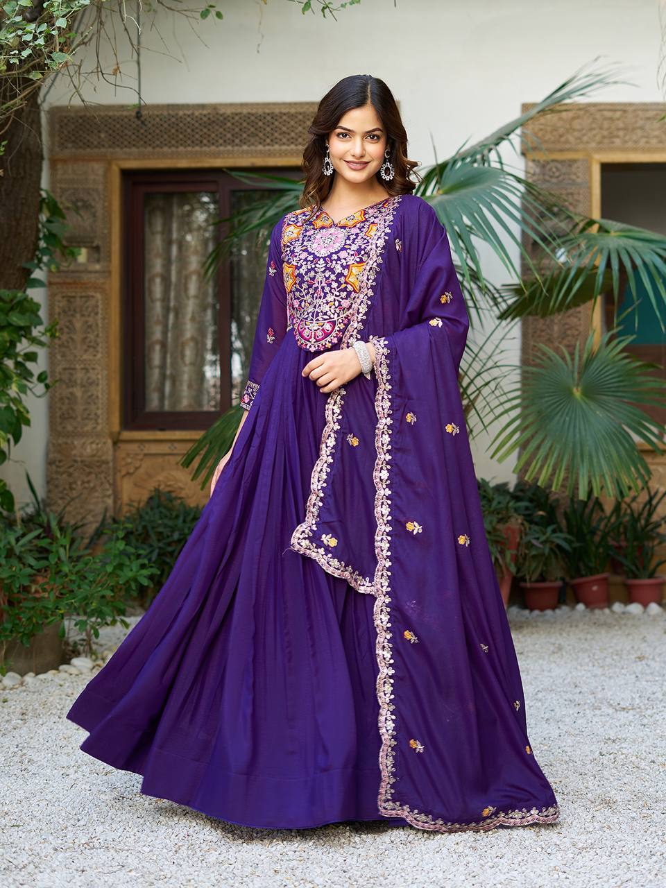 TRENDING GOWN WITH TWO COLOR