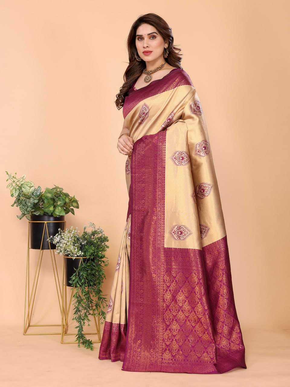 BANARASI SOFT SILK MAROON SAREE