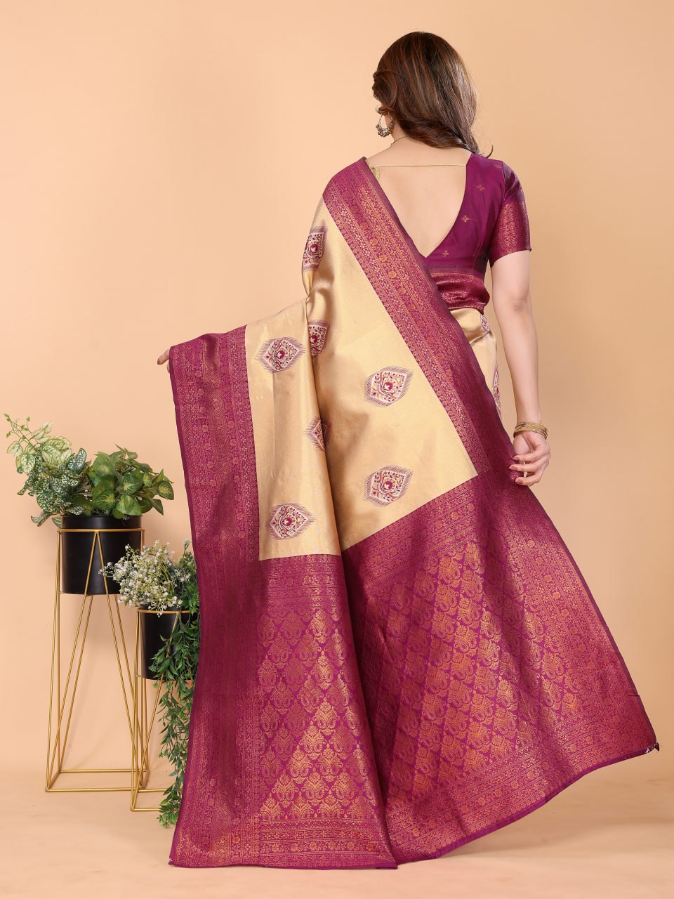BANARASI SOFT SILK MAROON SAREE