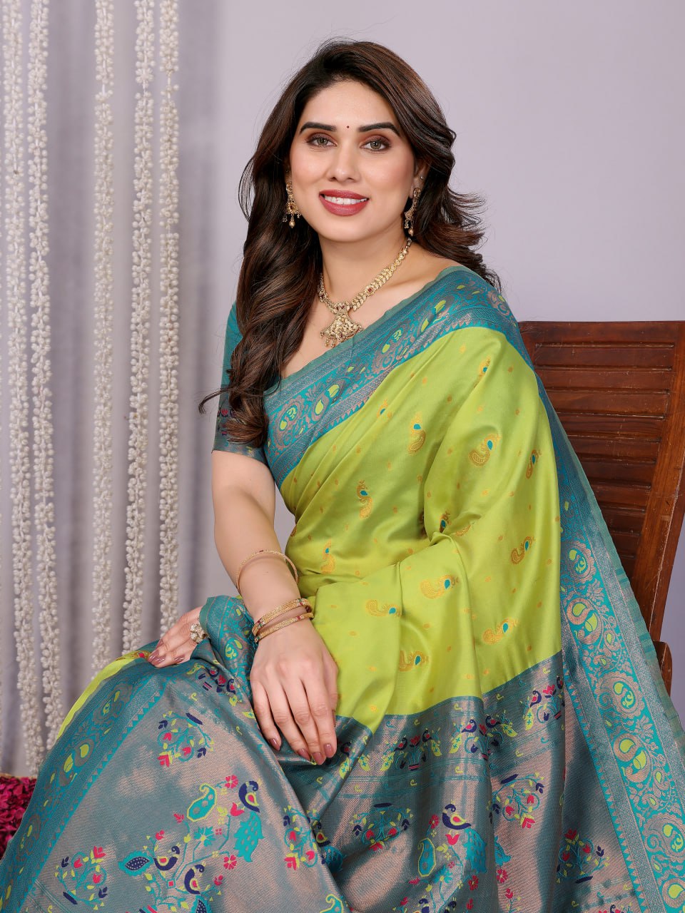 BANARASI SOFT SILK TEAL SAREE