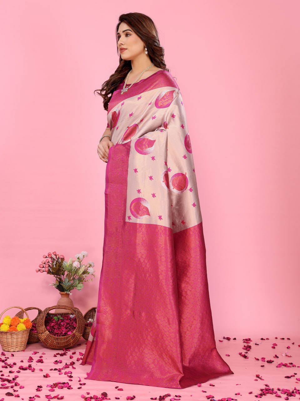 BANARASI SOFT SILK ZARI WORK MULTI COLOR SAREE