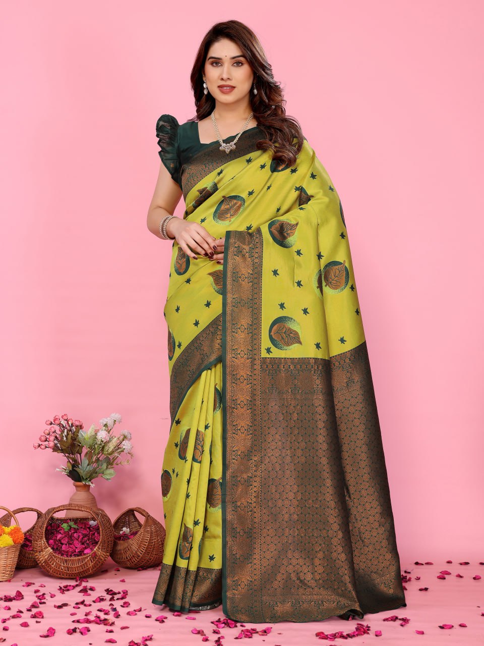 BANARASI SOFT SILK ZARI WORK MULTI COLOR SAREE
