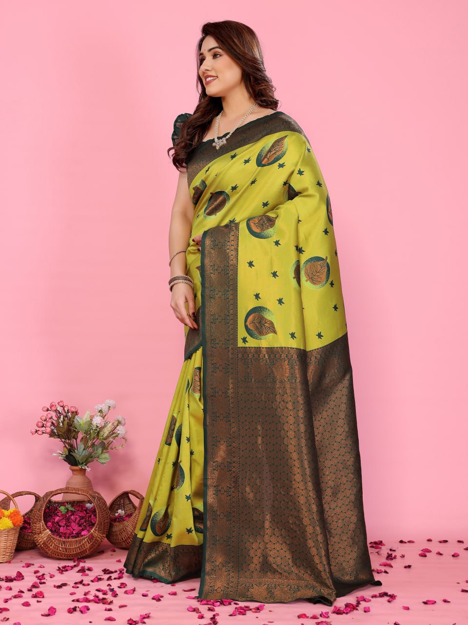 BANARASI SOFT SILK ZARI WORK MULTI COLOR SAREE