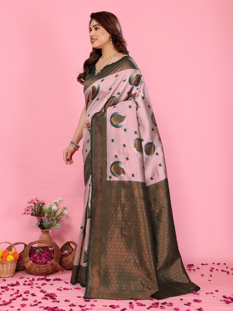 BANARASI SOFT SILK ZARI WORK MULTI COLOR SAREE