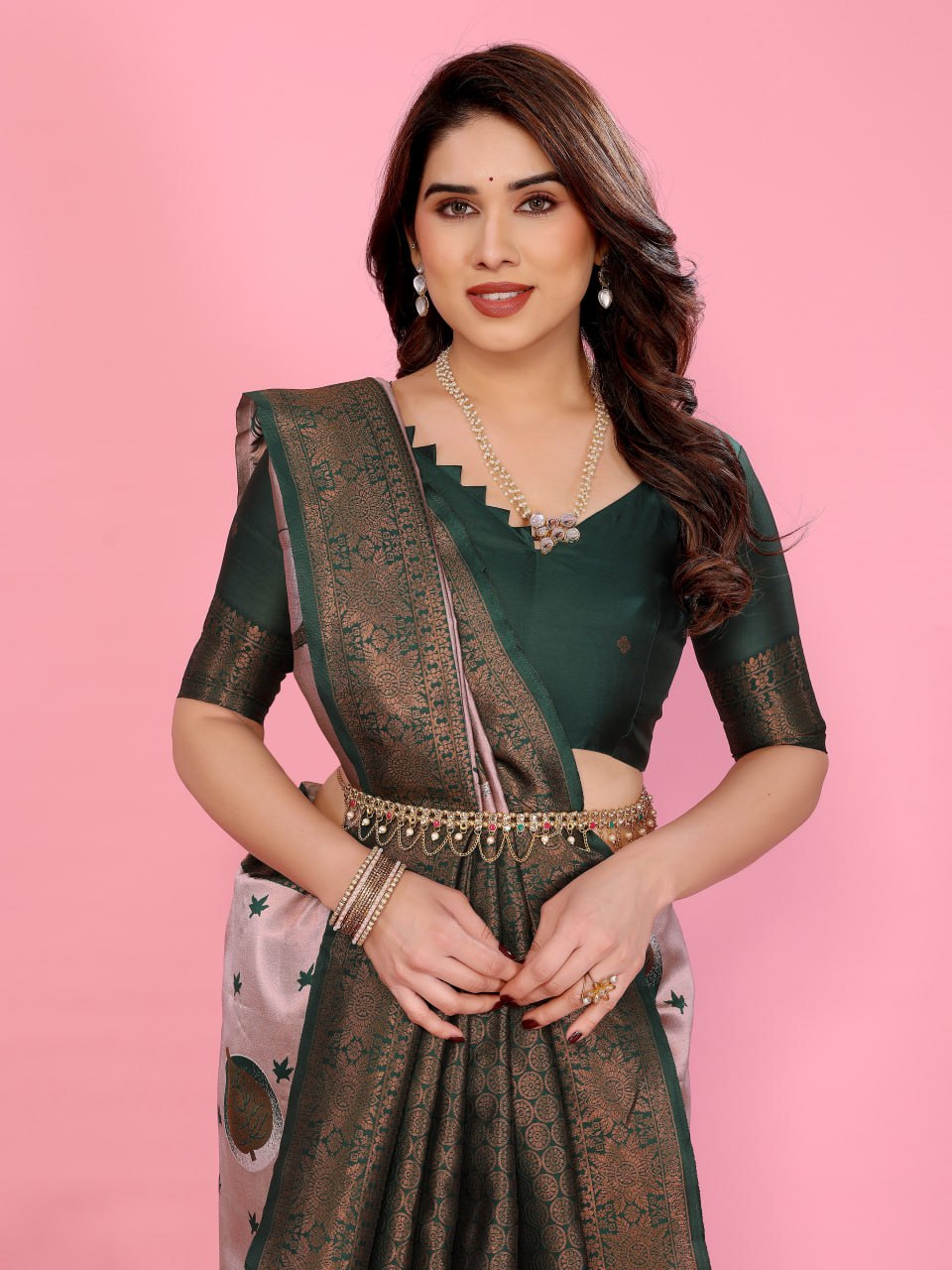 BANARASI SOFT SILK ZARI WORK MULTI COLOR SAREE