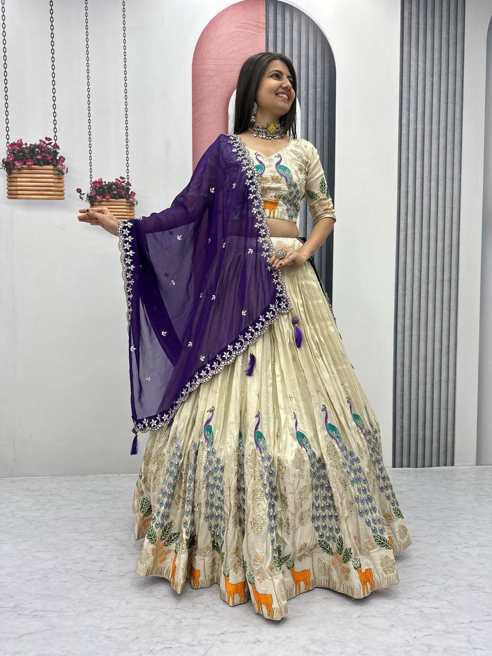TRENDING TISSUE SILK LEHENGA CHOLI