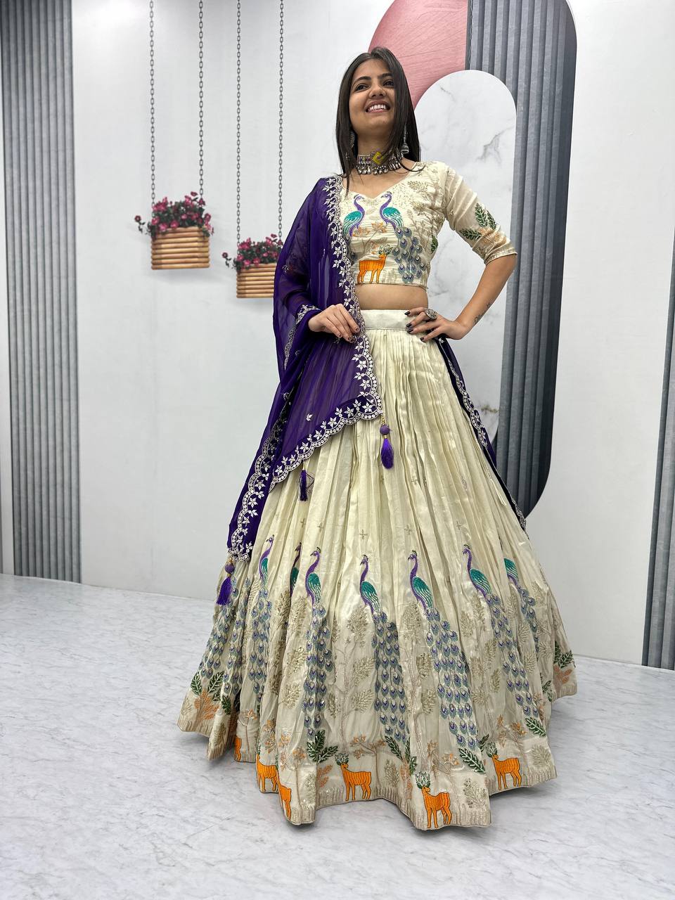 TRENDING TISSUE SILK LEHENGA CHOLI