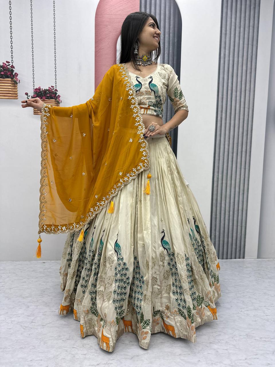 TRENDING TISSUE SILK LEHENGA CHOLI