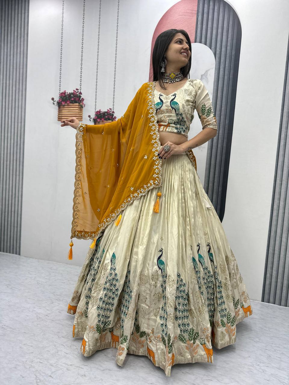 TRENDING TISSUE SILK LEHENGA CHOLI