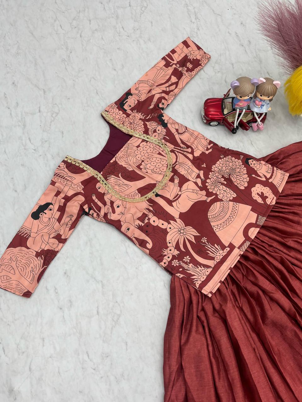 CHINNON CROP TOP WITH LEHENGA