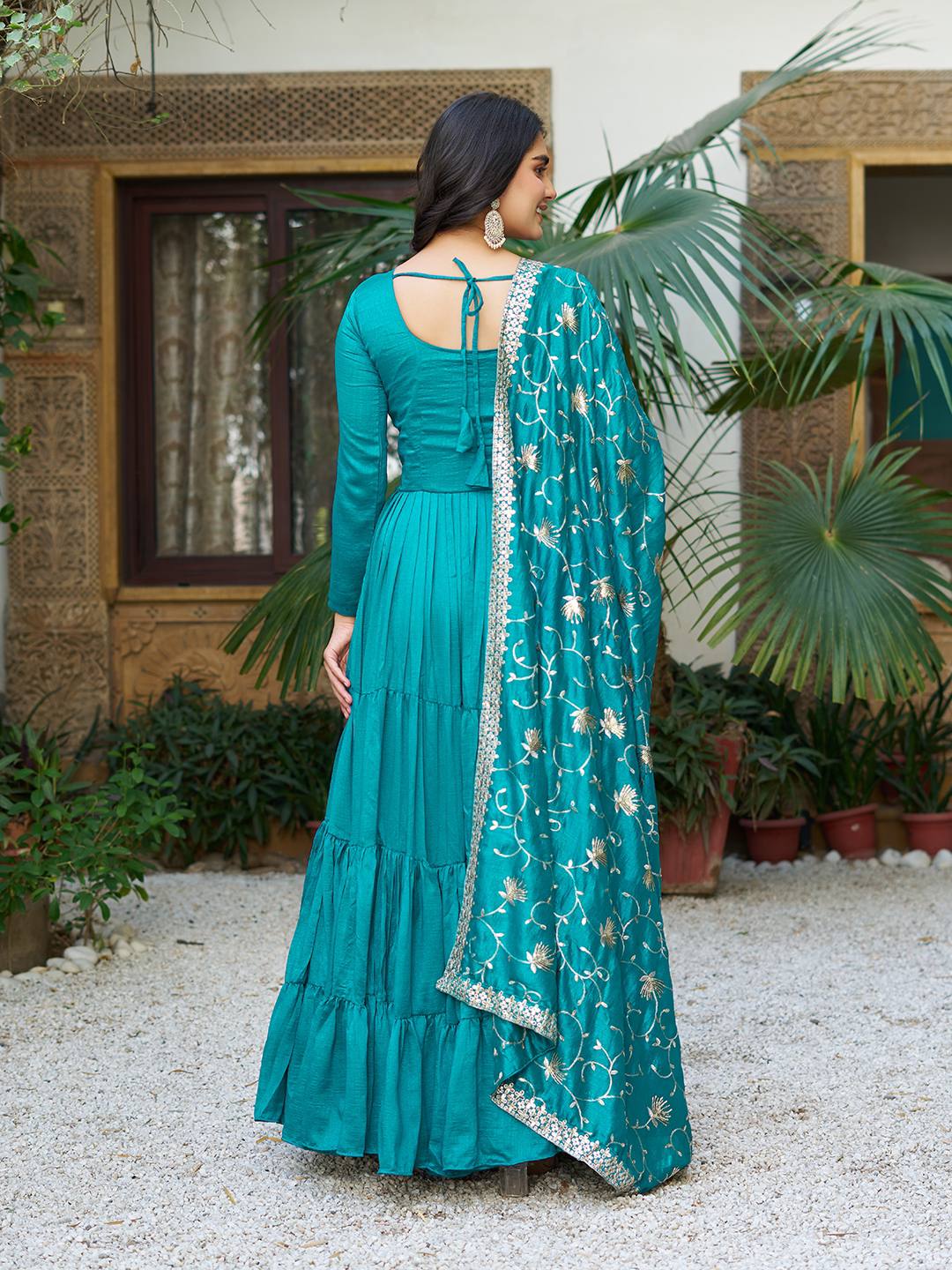 TRENDING VICHITRA SILK ANARKALI GOWN