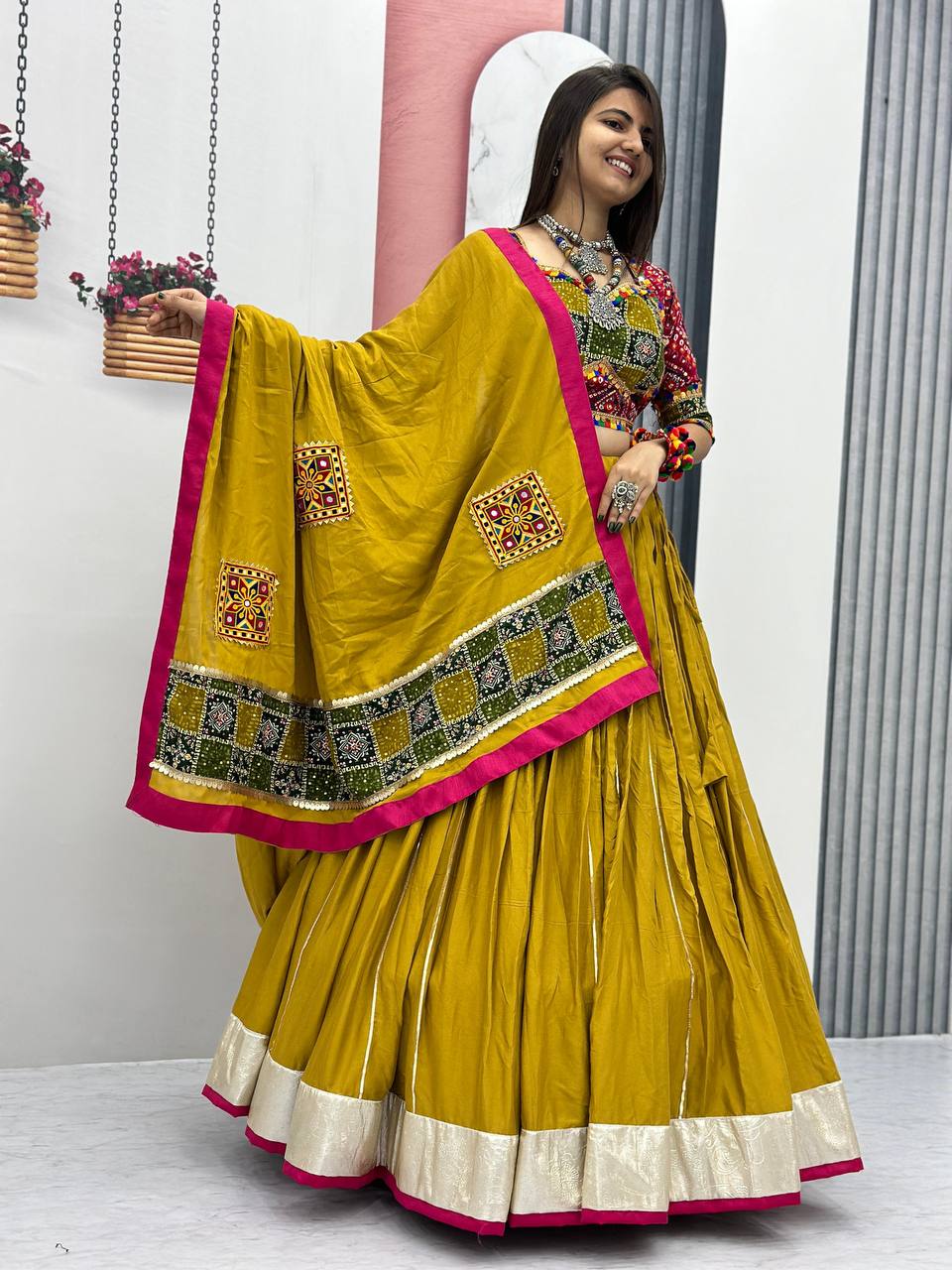 PURE COTTON FOIL PRINT NAVRATRI SPECIAL LEHENGA CHOLI WITH DUPATTA