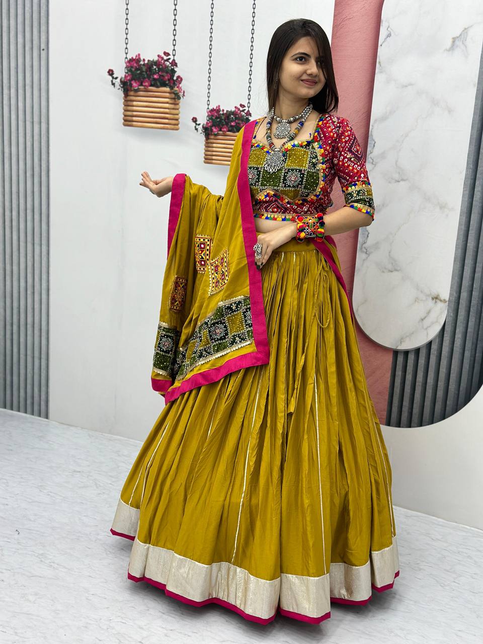 PURE COTTON FOIL PRINT NAVRATRI SPECIAL LEHENGA CHOLI WITH DUPATTA